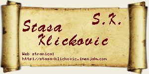 Staša Kličković vizit kartica